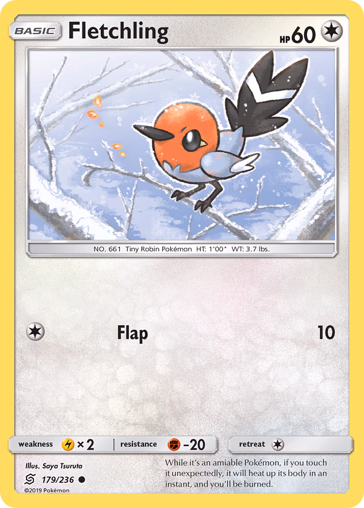 Fletchling Pokemon card (179/236, Unified Minds)