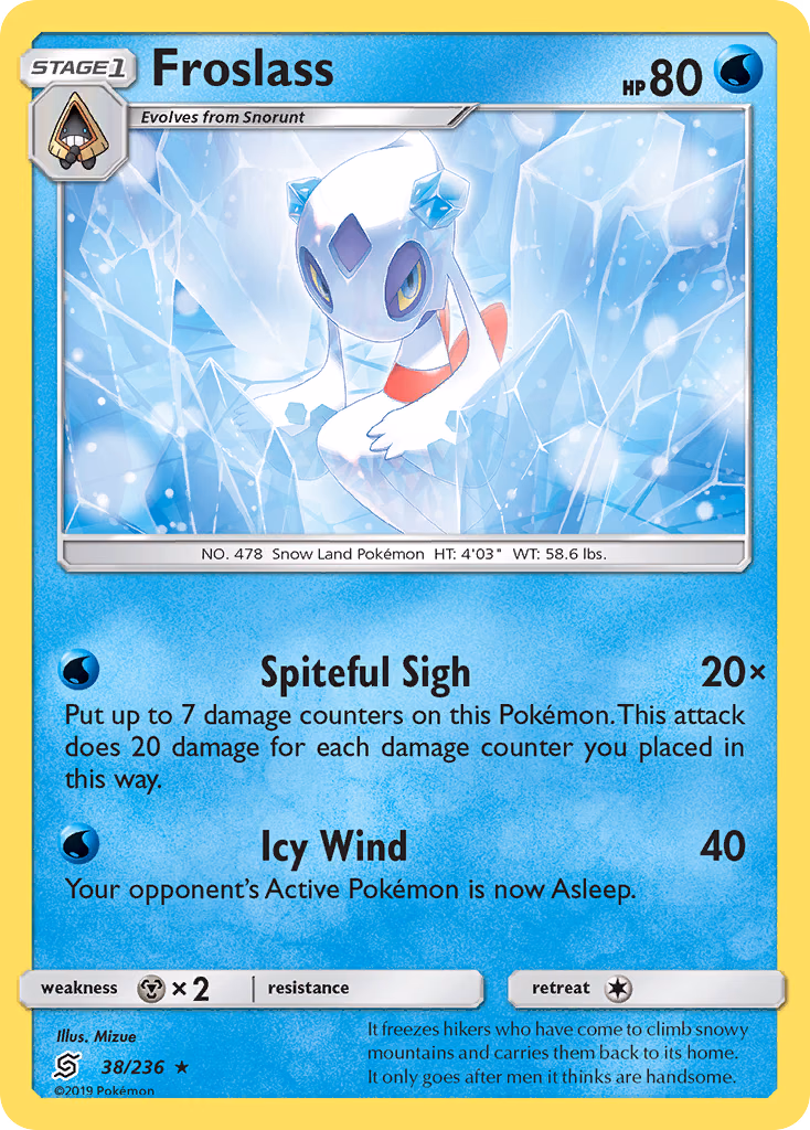 Froslass Pokemon card (38/236, Unified Minds)