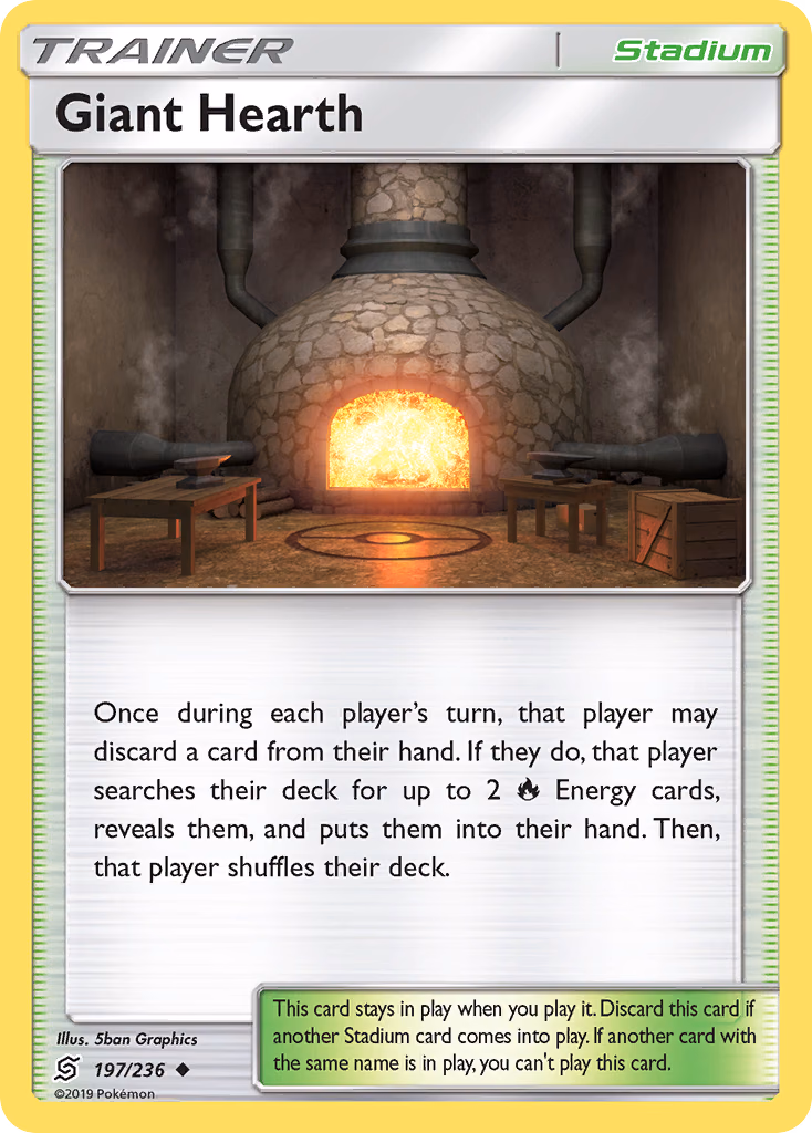 Giant Hearth Pokemon card (197/236, Unified Minds)