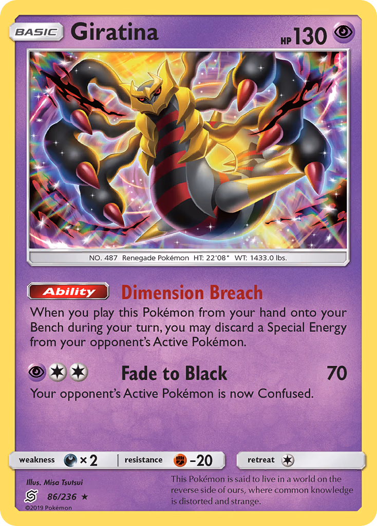 Giratina Pokemon card (86/236, Unified Minds)