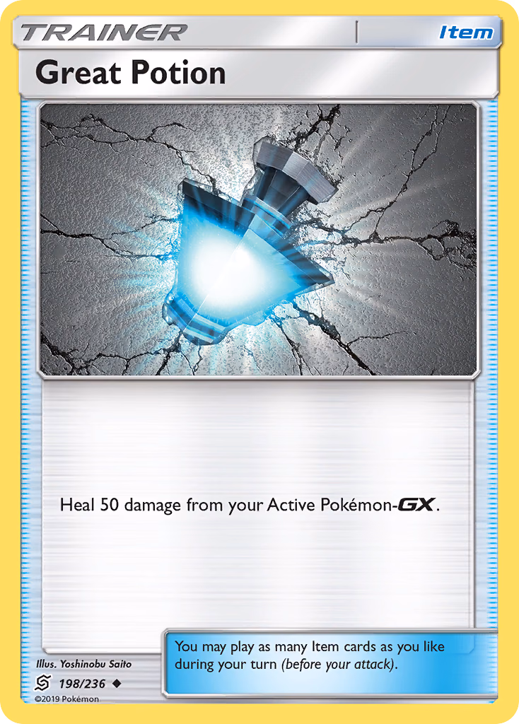 Great Potion Pokemon card (198/236, Unified Minds)