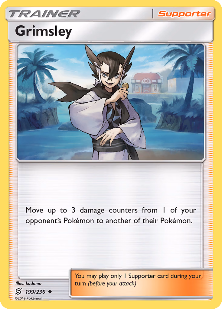 Grimsley Pokemon card (199/236, Unified Minds)