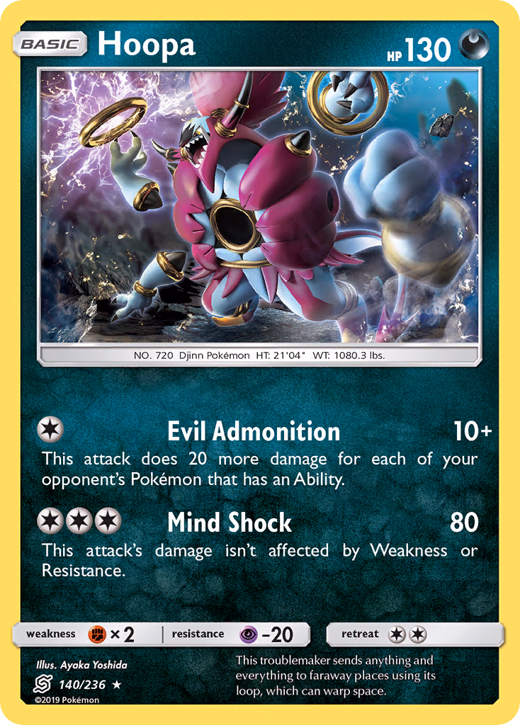 Hoopa Pokemon card (140/236, Unified Minds)