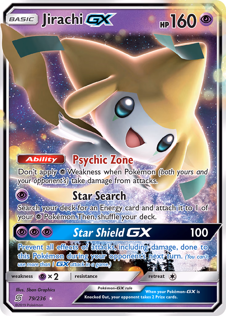Jirachi-GX Pokemon card (79/236, Unified Minds)