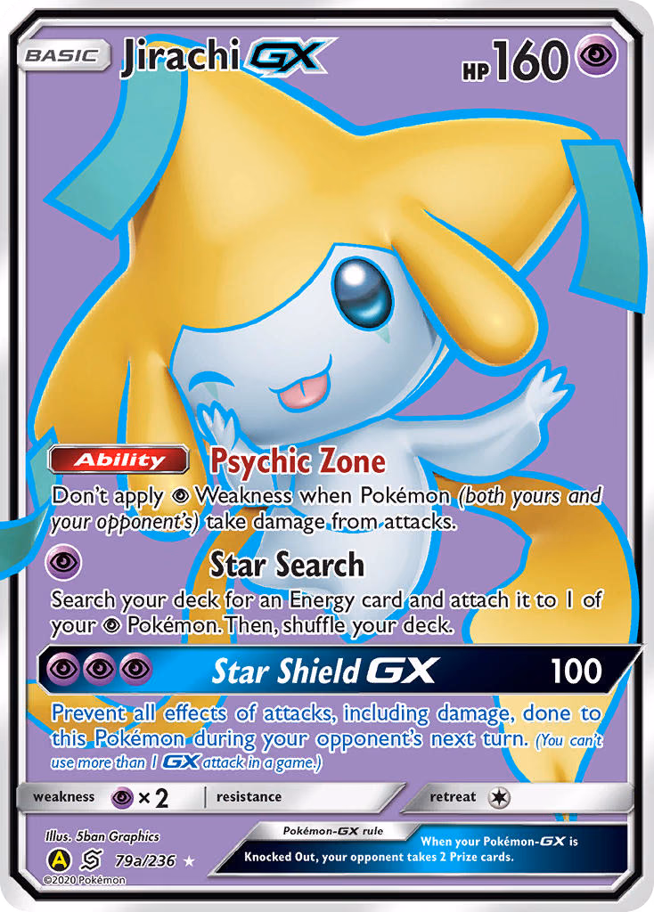 Jirachi-GX Pokemon card (79a/236, Unified Minds)