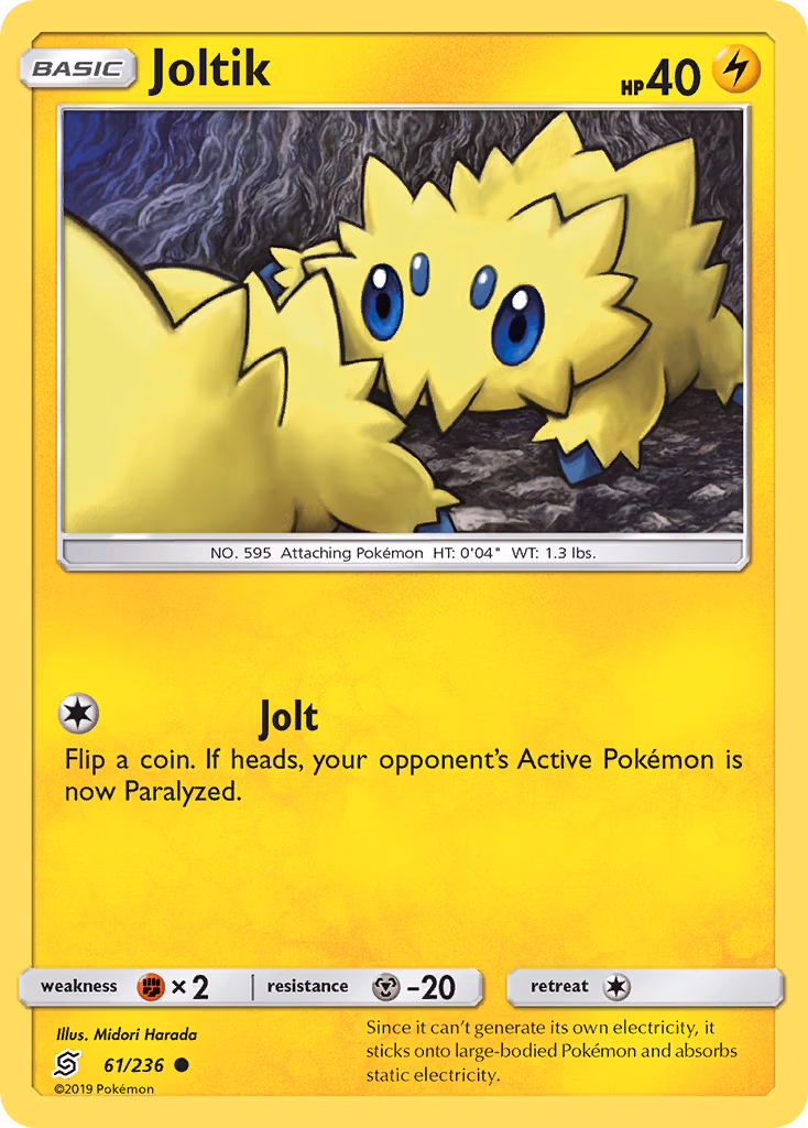 Joltik Pokemon card (61/236, Unified Minds)