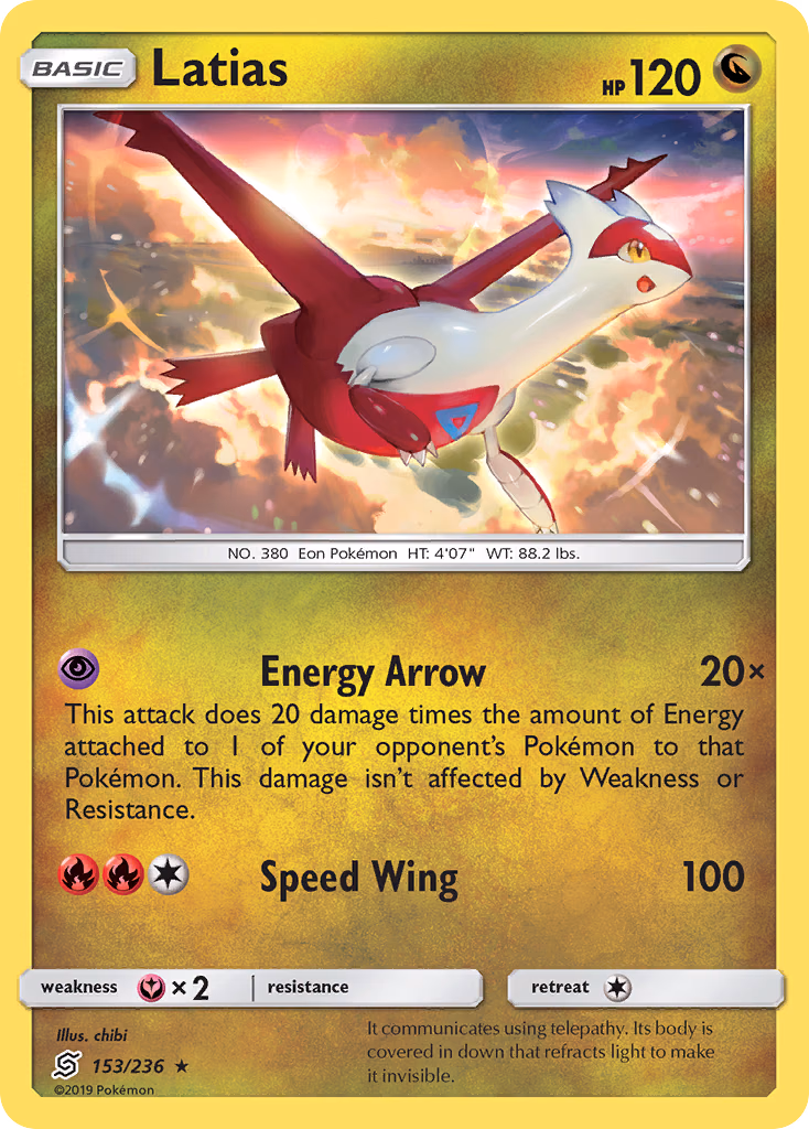 Latias Pokemon card (153/236, Unified Minds)