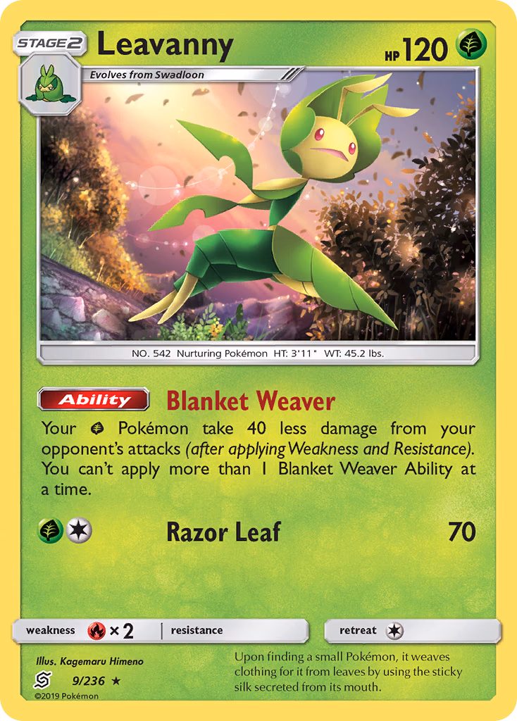 Leavanny Pokemon card (9/236, Unified Minds)