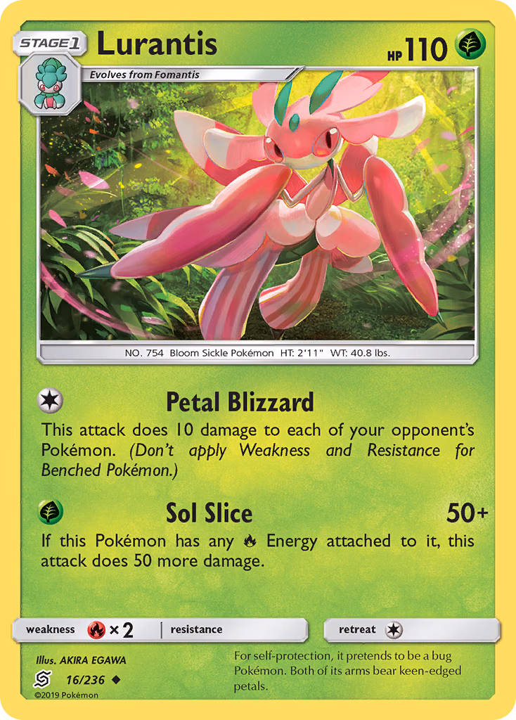 Lurantis Pokemon card (16/236, Unified Minds)