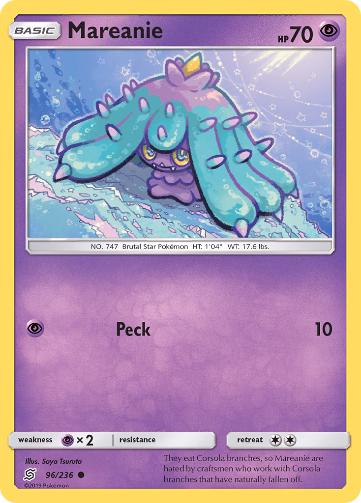 Mareanie Pokemon card (96/236, Unified Minds)