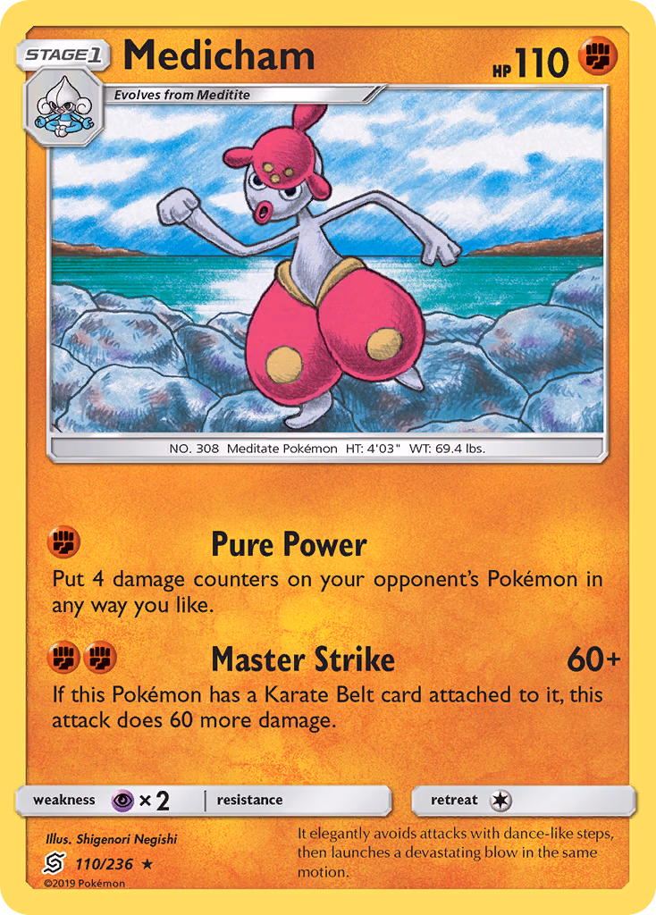 Medicham Pokemon card (110/236, Unified Minds)