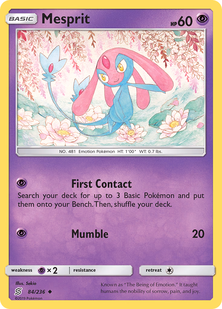 Mesprit Pokemon card (84/236, Unified Minds)