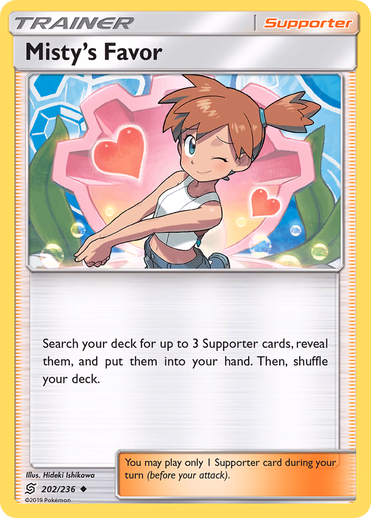 Misty's Favor Pokemon card (202/236, Unified Minds)