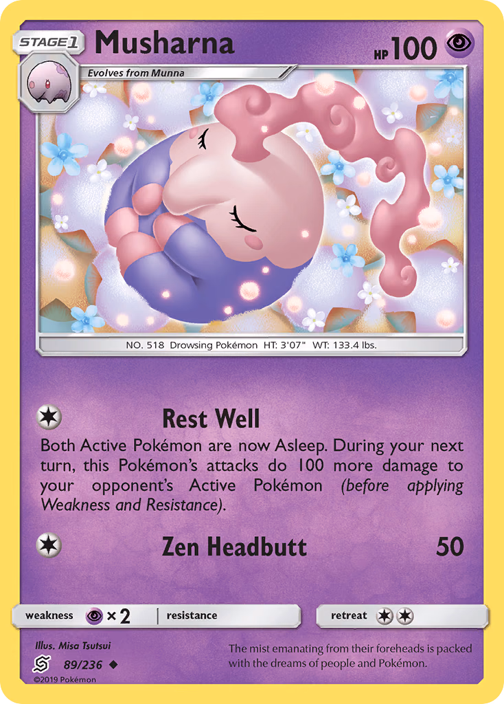 Musharna Pokemon card (89/236, Unified Minds)