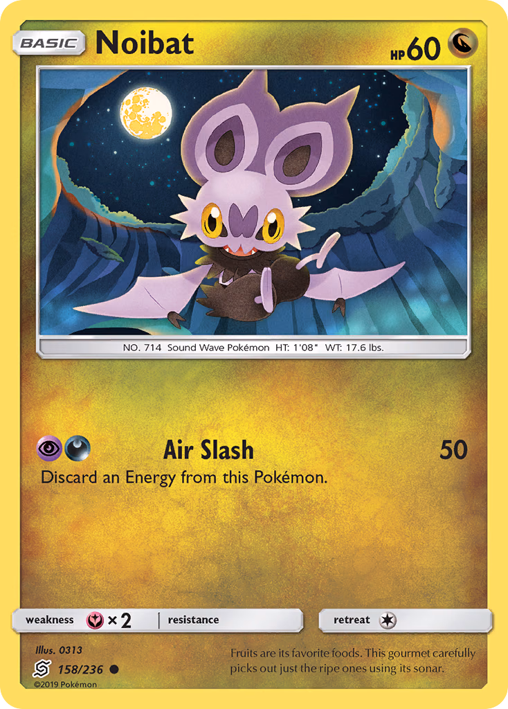 Noibat Pokemon card (158/236, Unified Minds)