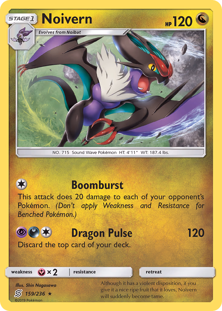 Noivern Pokemon card (159/236, Unified Minds)