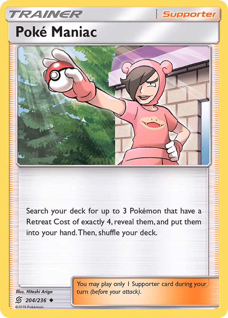 Poké Maniac Pokemon card (204/236, Unified Minds)