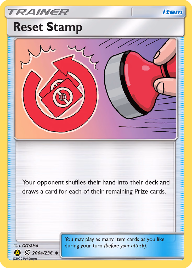 Reset Stamp Pokemon card (206a/236, Unified Minds)