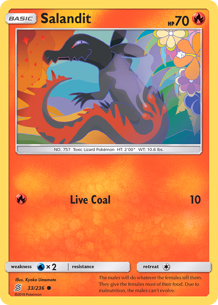 Salandit Pokemon card (33/236, Unified Minds)