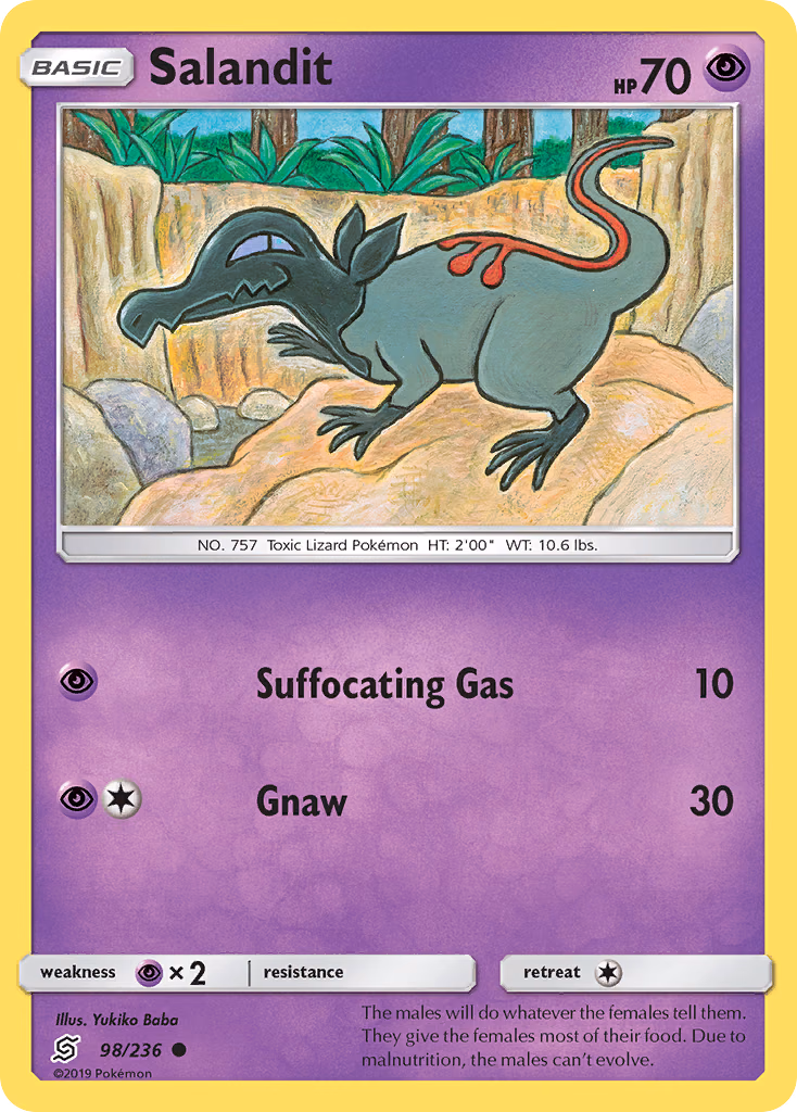 Salandit Pokemon card (98/236, Unified Minds)