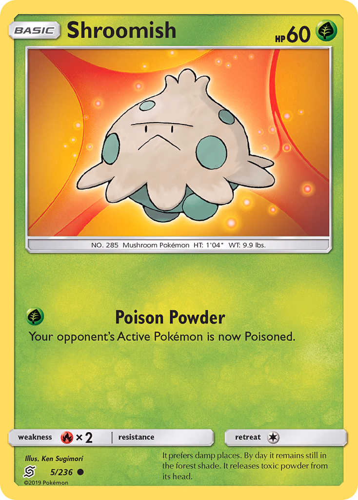 Shroomish Pokemon card (5/236, Unified Minds)