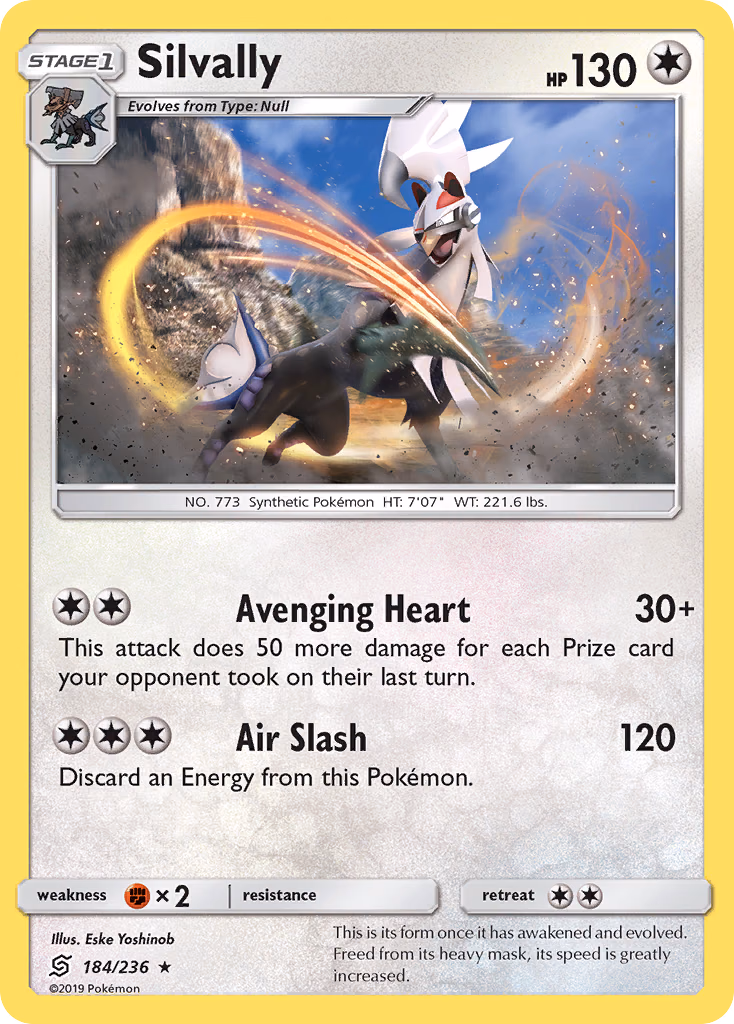Silvally Pokemon card (184/236, Unified Minds)