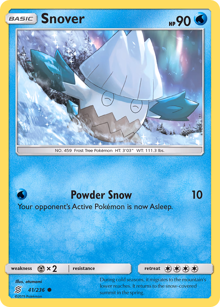 Snover Pokemon card (41/236, Unified Minds)