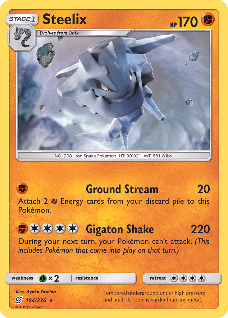 Steelix Pokemon card (104/236, Unified Minds)