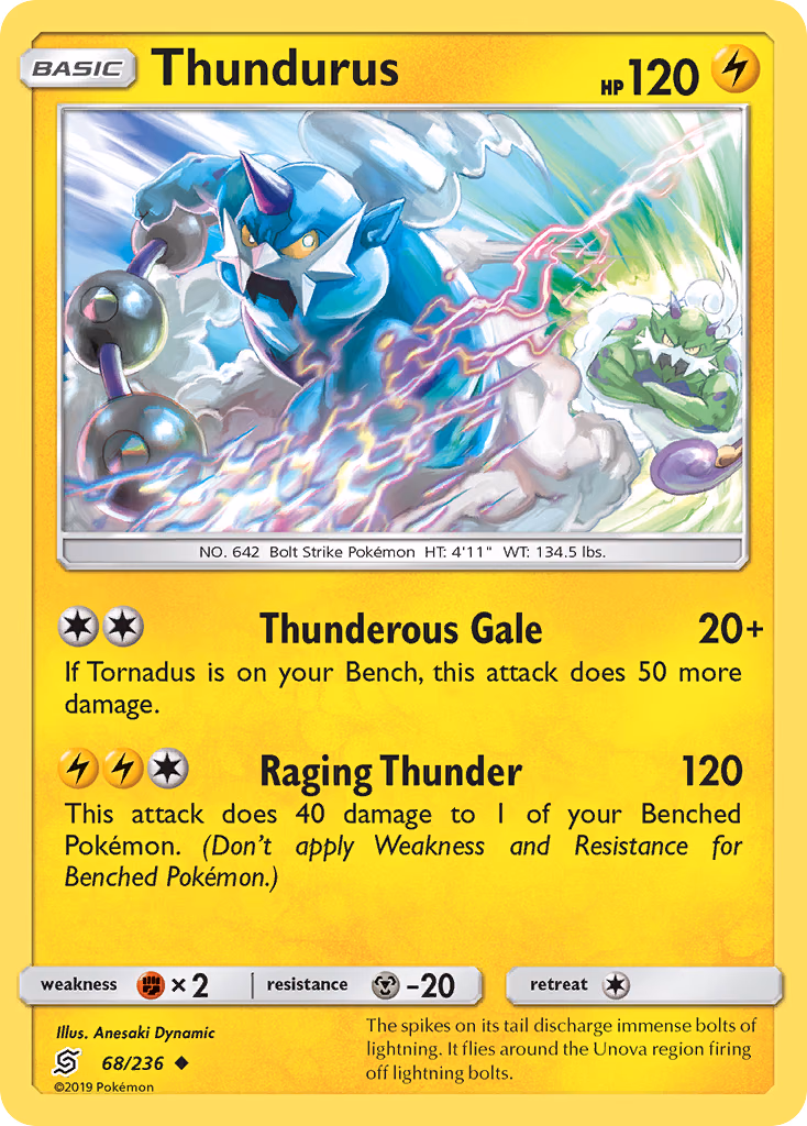 Thundurus Pokemon card (68/236, Unified Minds)