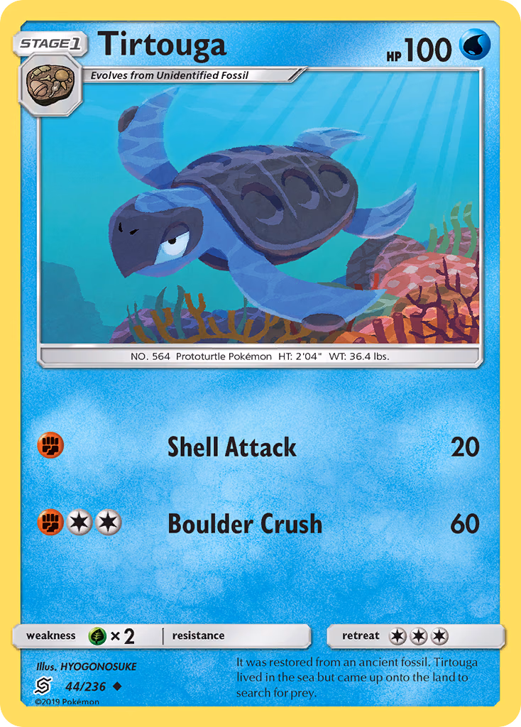 Tirtouga Pokemon card (44/236, Unified Minds)