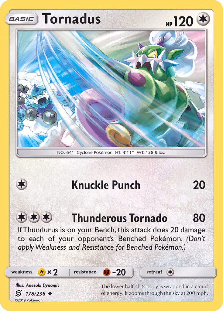 Tornadus Pokemon card (178/236, Unified Minds)