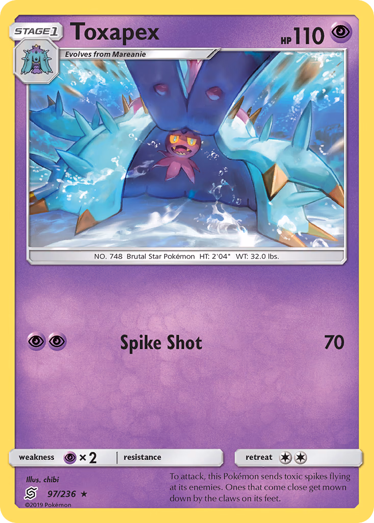 Toxapex Pokemon card (97/236, Unified Minds)