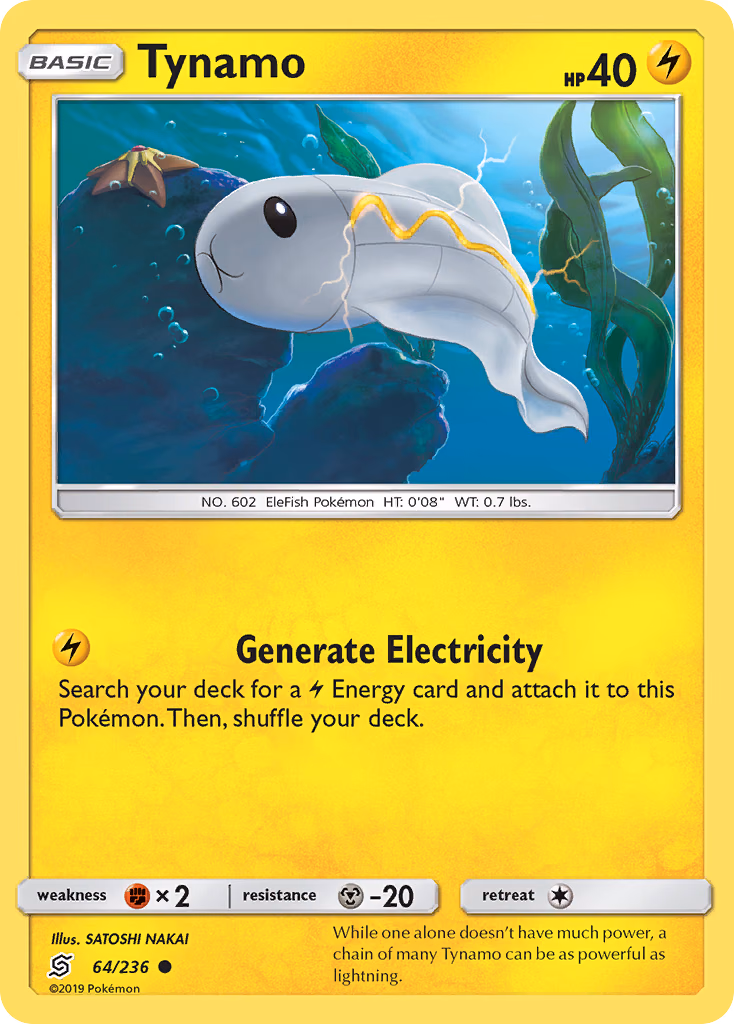 Tynamo Pokemon card (64/236, Unified Minds)