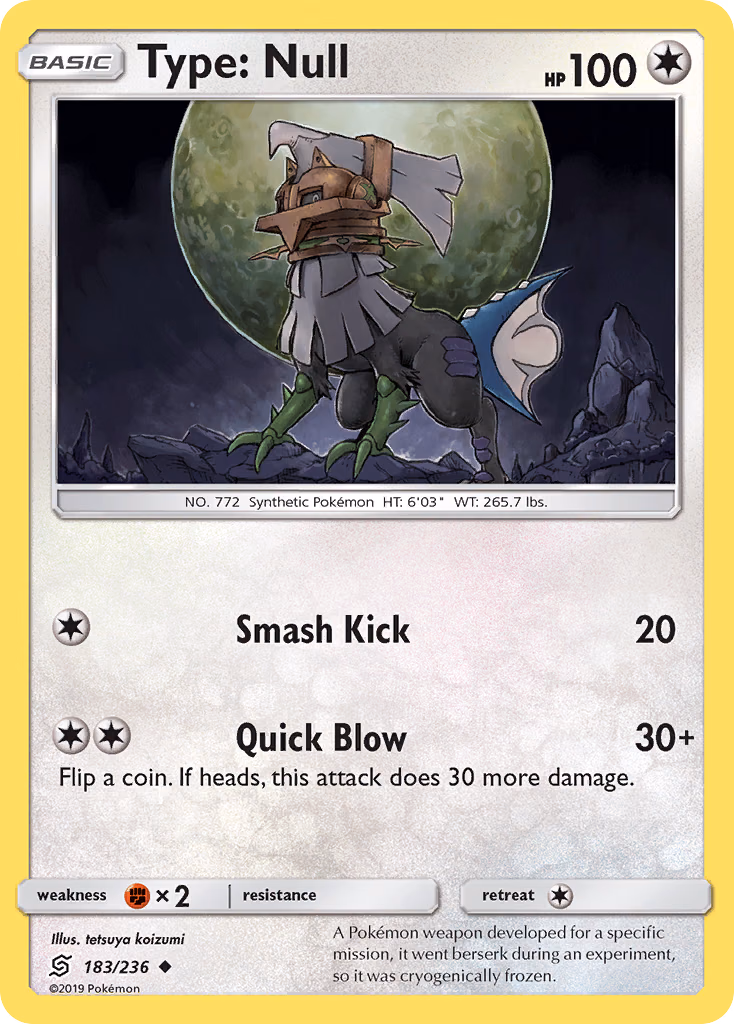 Type: Null Pokemon card (183/236, Unified Minds)