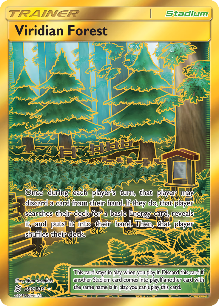 Viridian Forest Pokemon card (256/236, Unified Minds)