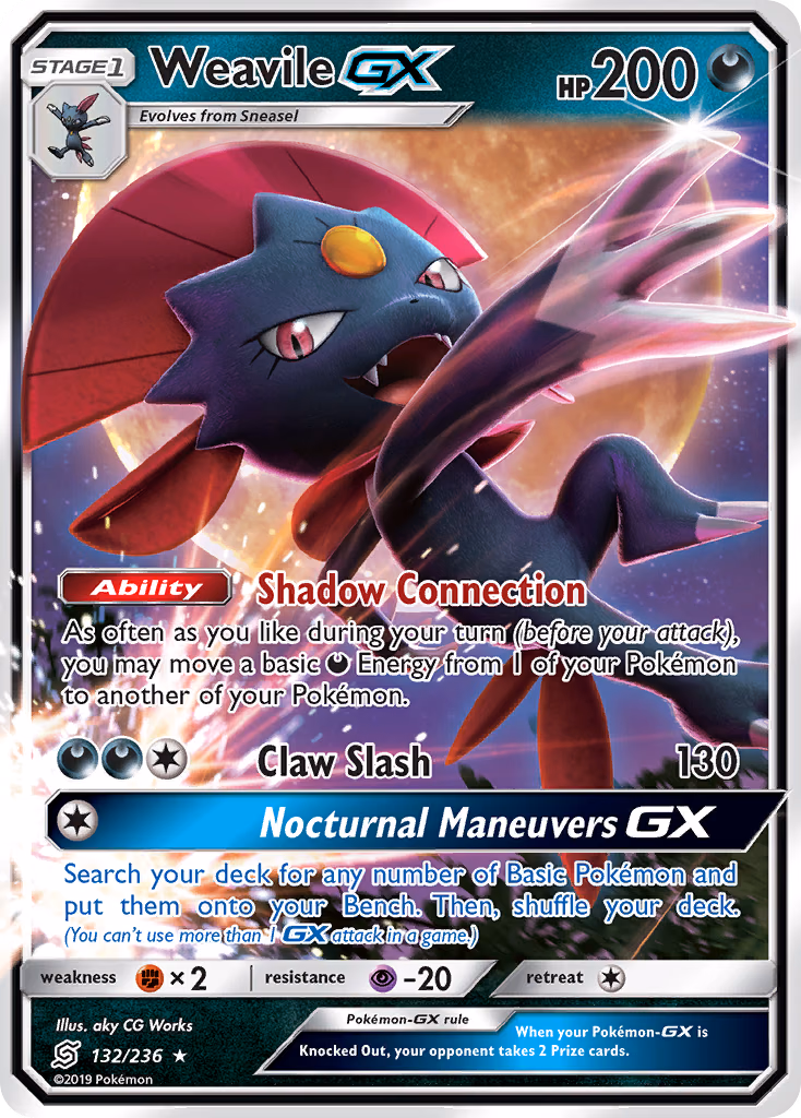 Weavile-GX Pokemon card (132/236, Unified Minds)