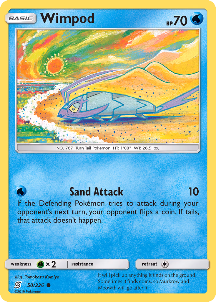 Wimpod Pokemon card (50/236, Unified Minds)