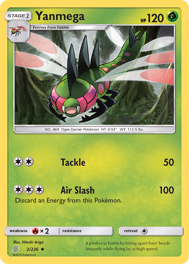 Yanmega Pokemon card (3/236, Unified Minds)
