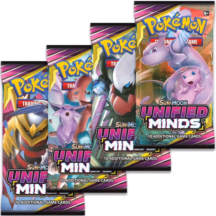 Pokemon Unified Minds Booster Pack Art Bundle [Set of 4]