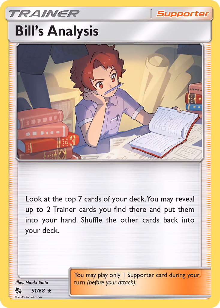 Bill's Analysis Pokemon card (51/68, Hidden Fates)