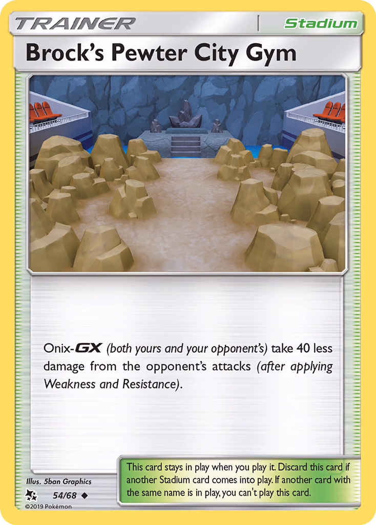 Brock's Pewter City Gym Pokemon card (54/68, Hidden Fates)