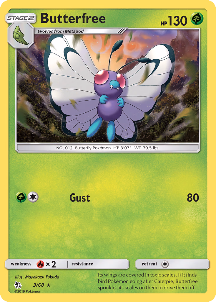 Butterfree Pokemon card (3/68, Hidden Fates)