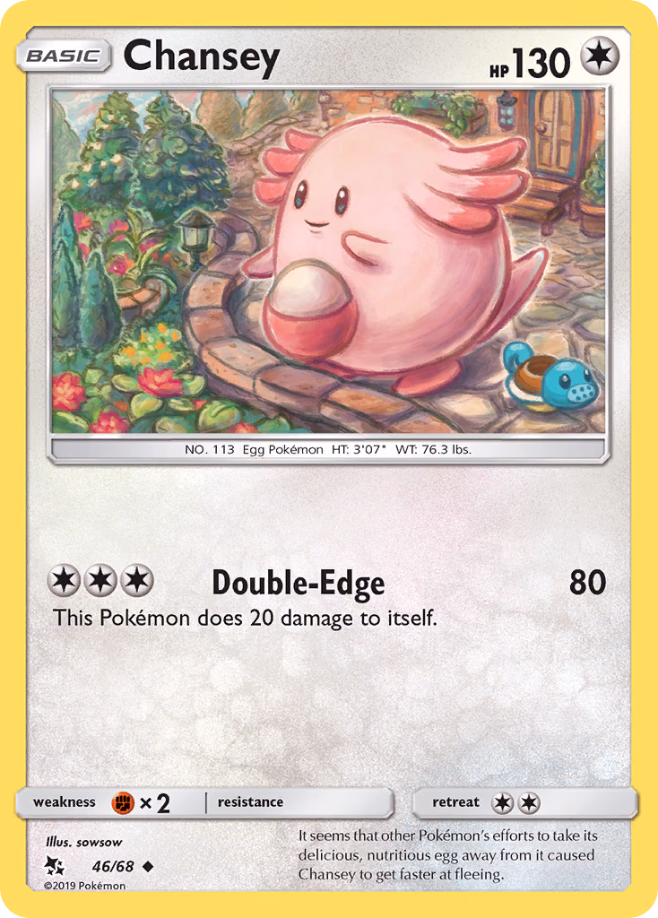 Chansey Pokemon card (46/68, Hidden Fates)
