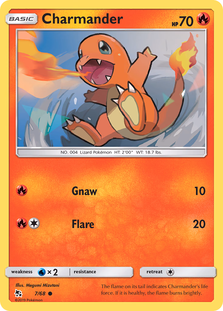 Charmander Pokemon card (7/68, Hidden Fates)