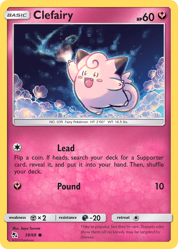 Clefairy Pokemon card (38/68, Hidden Fates)