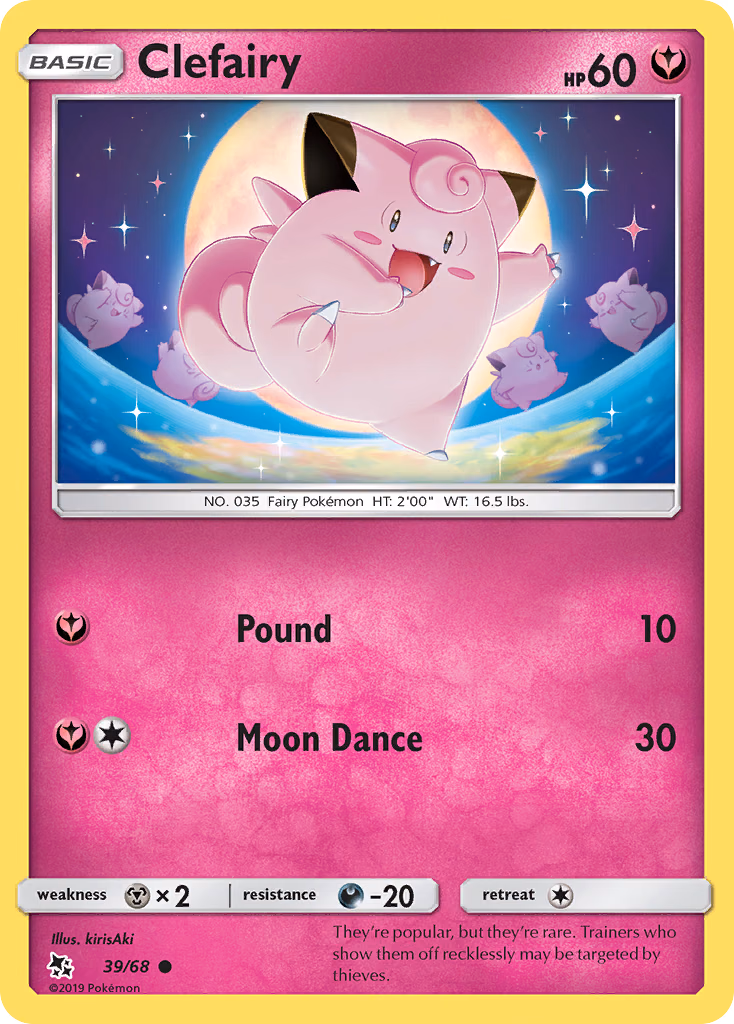 Clefairy Pokemon card (39/68, Hidden Fates)