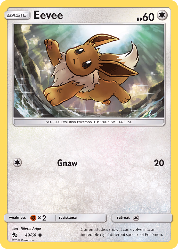 Eevee Pokemon card (49/68, Hidden Fates)
