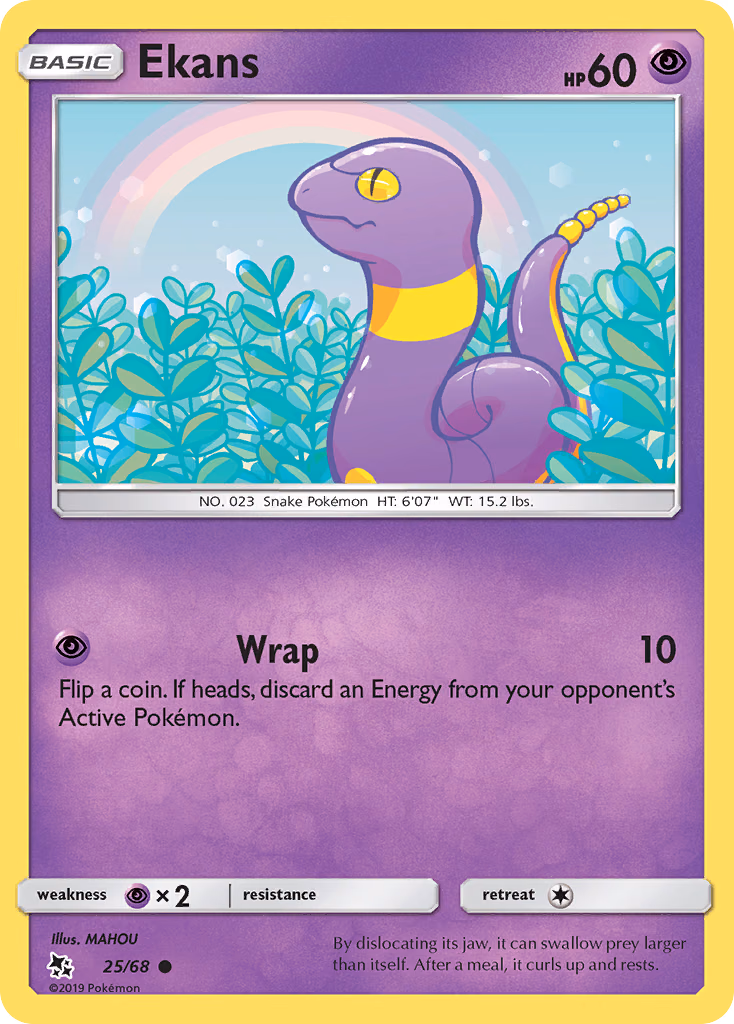 Ekans Pokemon card (25/68, Hidden Fates)