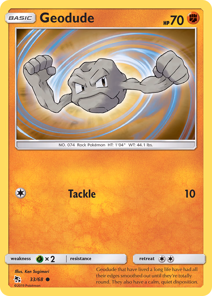 Geodude Pokemon card (33/68, Hidden Fates)