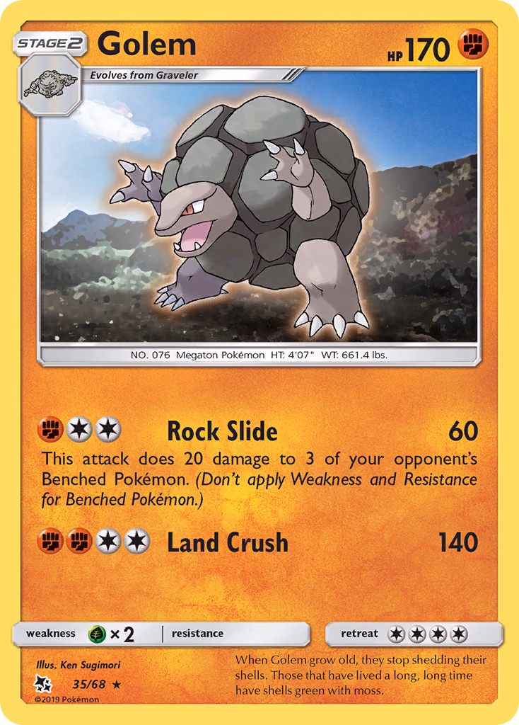 Golem Pokemon card (35/68, Hidden Fates)